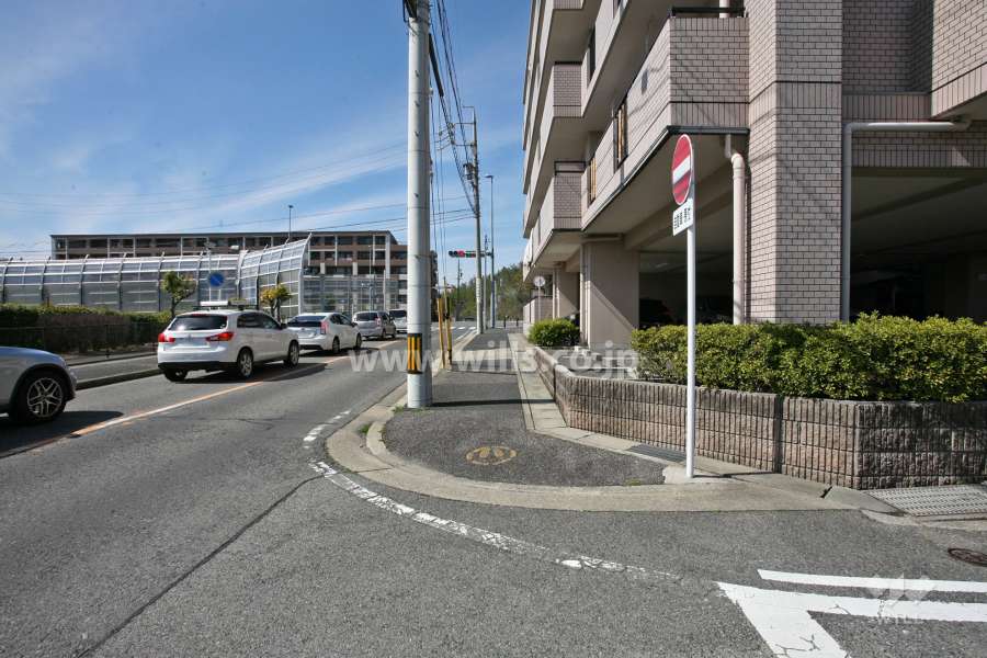 敷地南西側の前面道路(南東側から)