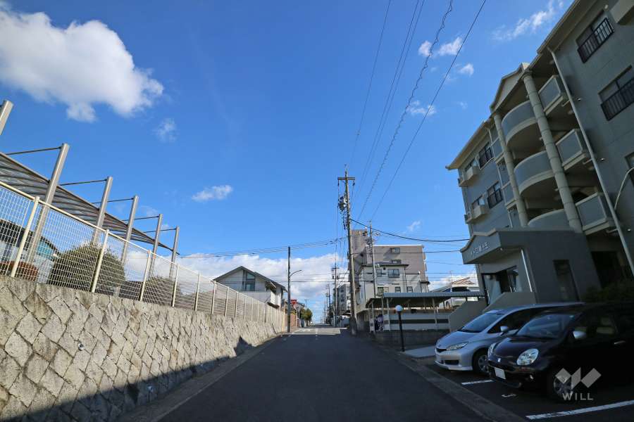 敷地北側の前面道路（西側から）