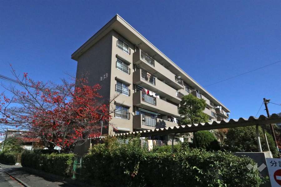 高槻下田部団地A33棟の外観（南西側から）