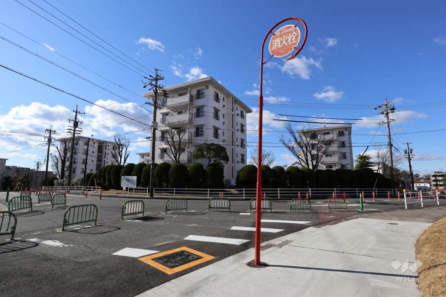 敷地北側と東側の前面道路（北東側から）