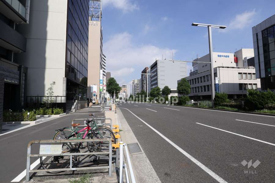敷地南側の前面道路（西側から）