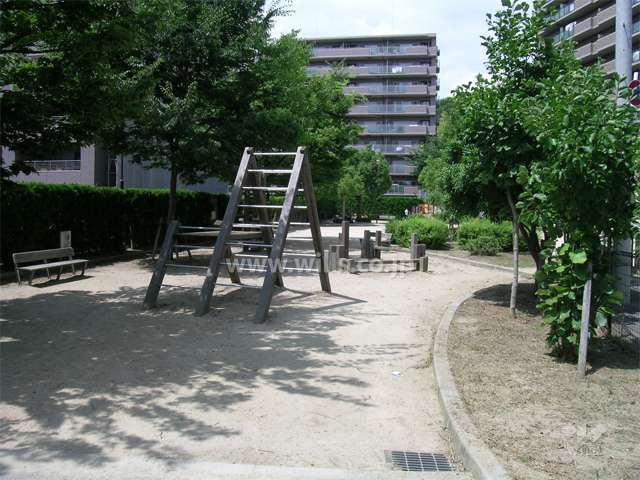 目の前に公園があります。