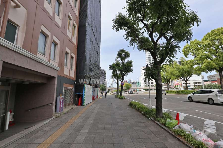 敷地東側の前面道路（南側から）