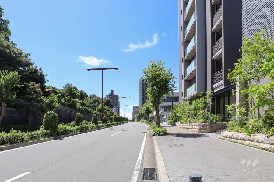 敷地東側の前面道路（山手グリーンロード）