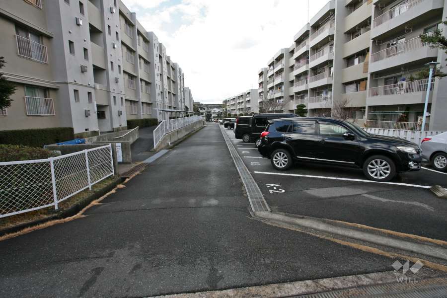 敷地南東側の前面道路（北東側から）