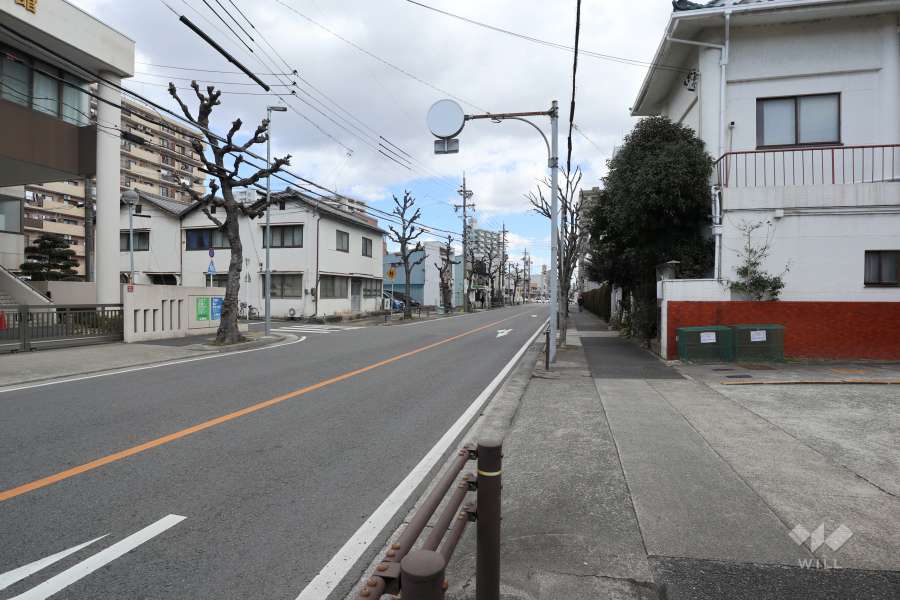 敷地北側の前面道路（西側から）