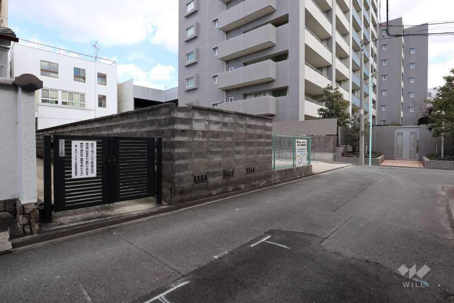 敷地南側の前面道路（西側から）