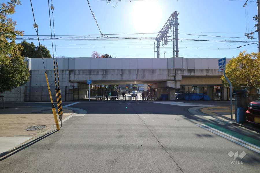 敷地西側の前面道路（南側から）