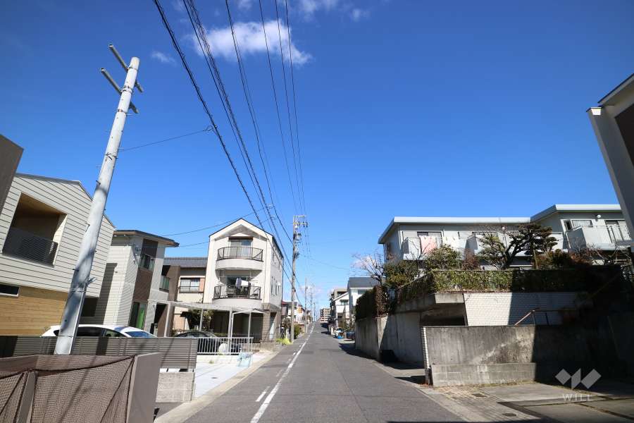 敷地東側の前面道路（南側から）