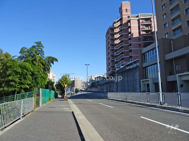敷地北側の前面道路（西側から）