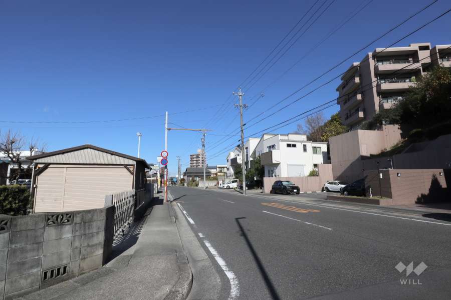 敷地西側の前面道路（南側から）