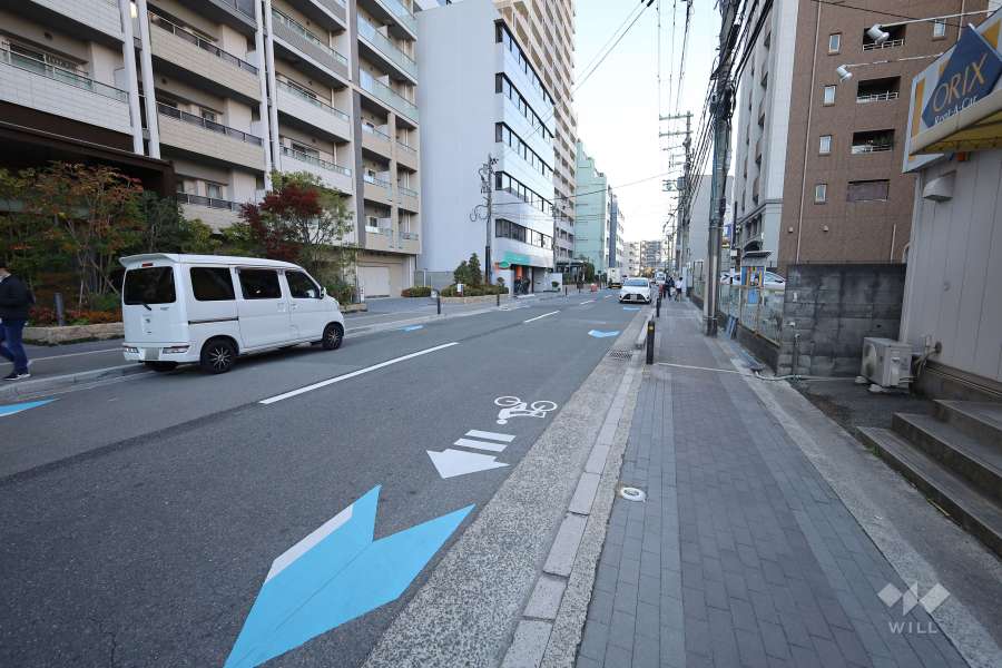 敷地東側の前面道路(南側から)