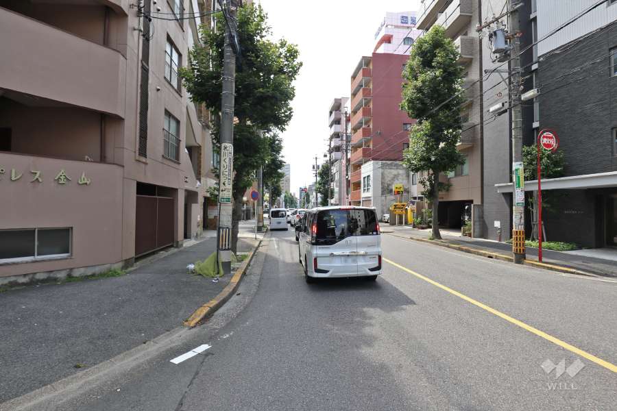 敷地の北側前面道路（東側から）
