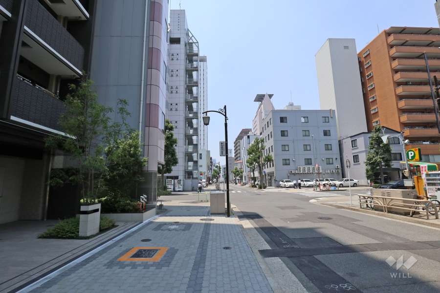 敷地北側の前面道路（東側から）