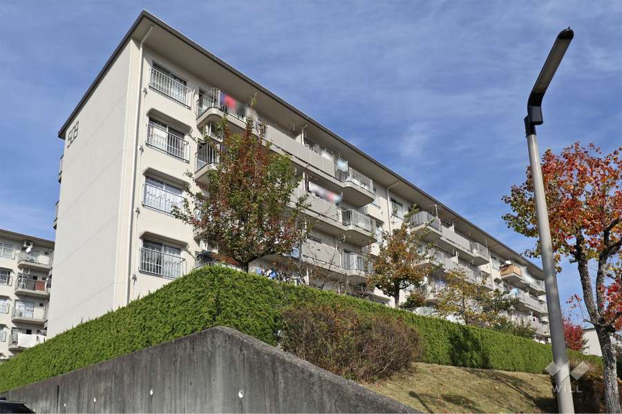 岩成台西団地509号棟の外観（南西側から）