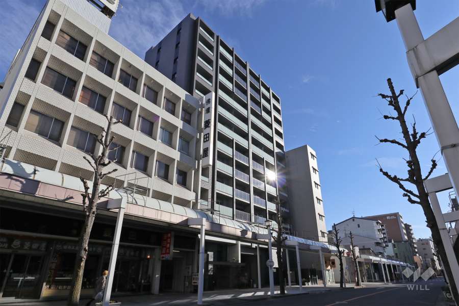 オープンレジデンシア大須門前町の外観（北西側から）