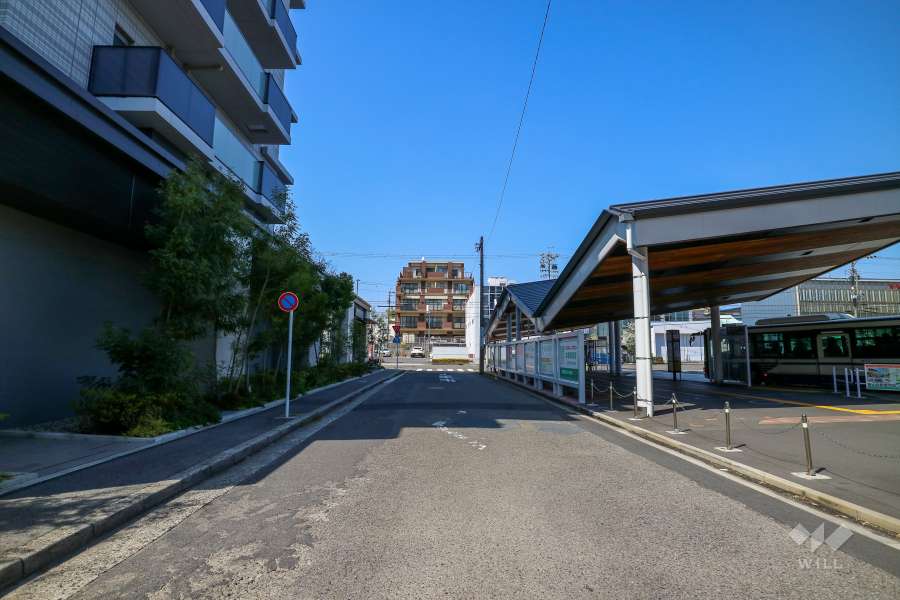 敷地の東側前面道路（南側から）