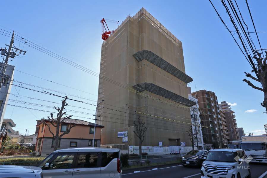 クリオ原パークフロントの外観（北側から）※2022年1月現在新築工事中