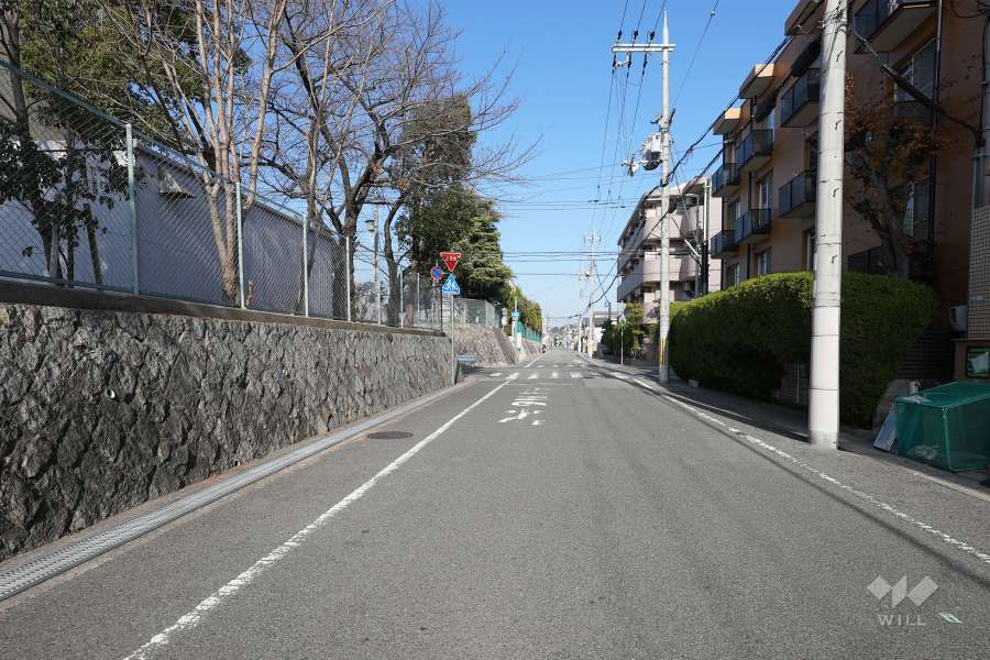 敷地西側の前面道路（南側から）