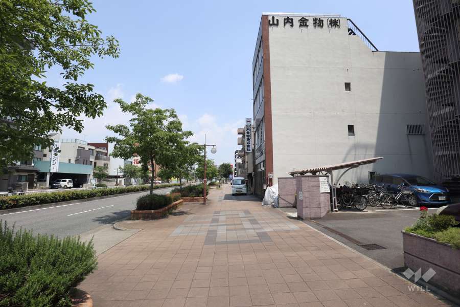 敷地北側の前面道路（西側から）