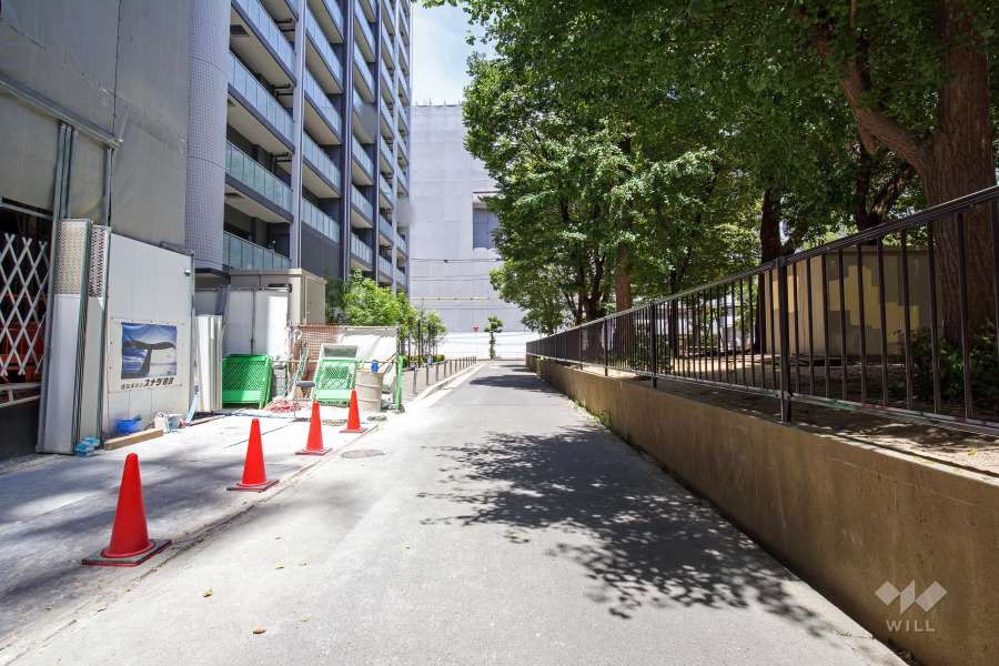 敷地東側の前面道路（南側から）