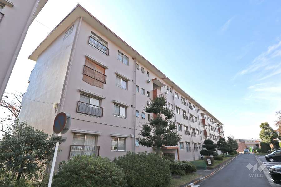 藤山台団地普通分譲住宅208棟の外観（北側から）