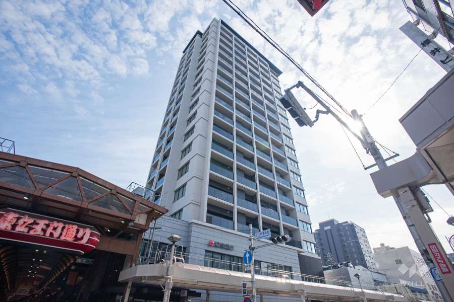 グランドメゾン大須門前町通の外観（北西側から）