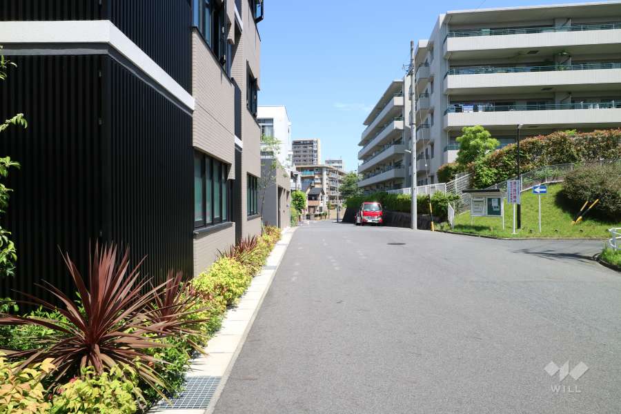 敷地東側の前面道路（南側から）