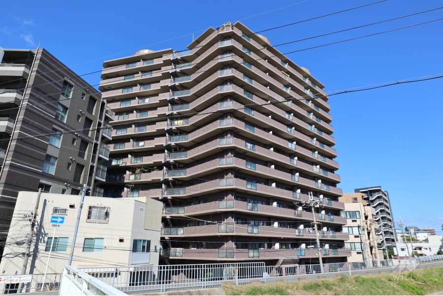 デュアル江坂広芝町の外観（南東側から）
