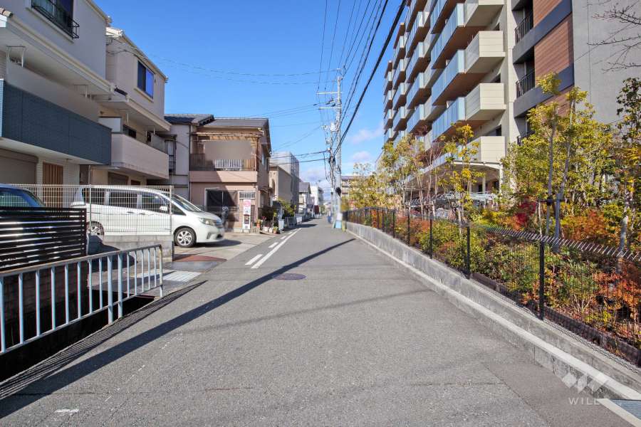 敷地西側の前面道路（南側から）