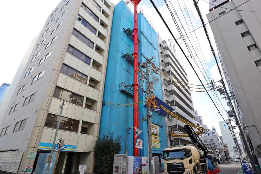 プレサンス ロジェ 丸の内 CENTRAL CASAの外観（北東側から）※2022年1月31日現在、新築工事中