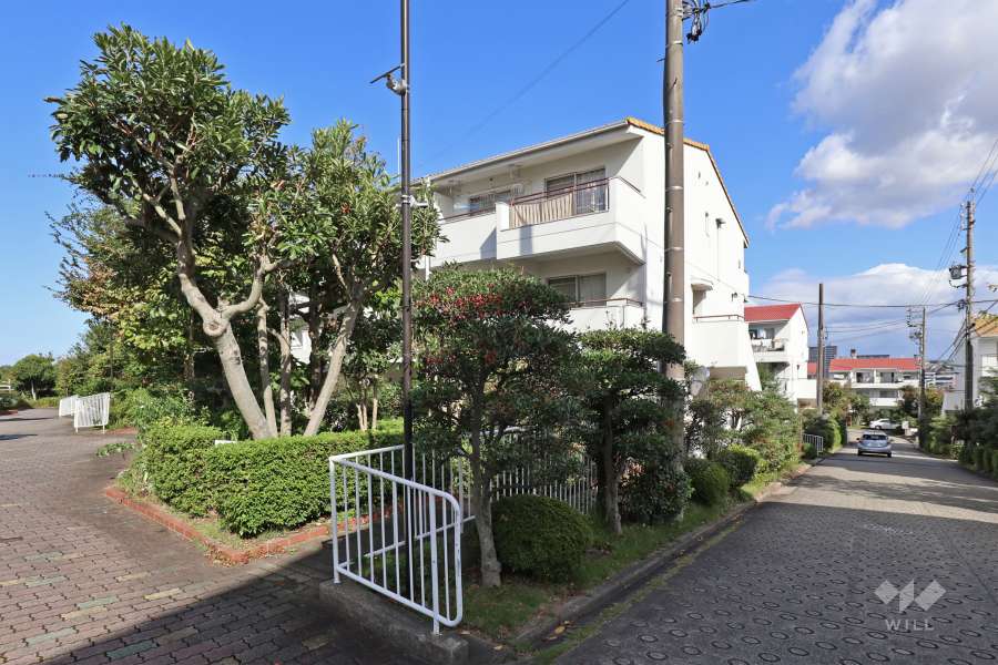 タウン石堀山8号棟の外観（南東側から）