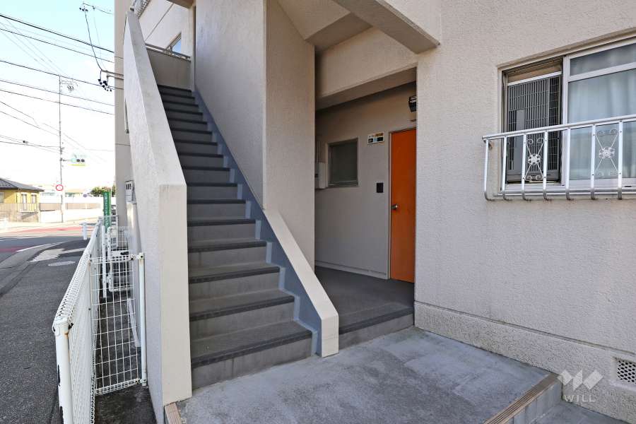 敷地北側の階段