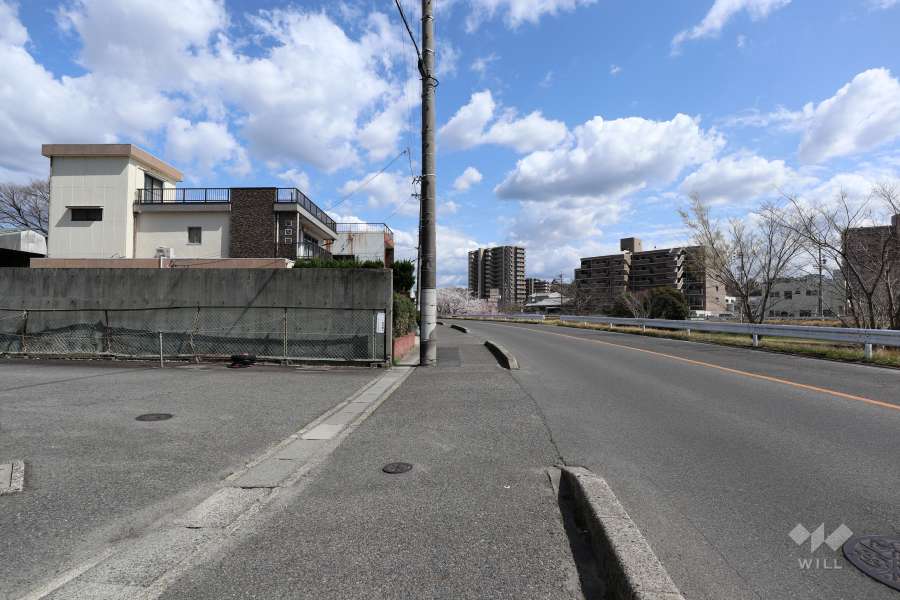 敷地南西側の前面道路（北西側から）