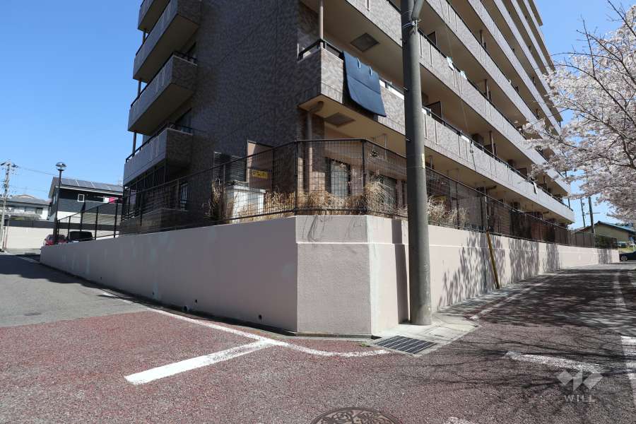 敷地南側と西側の前面道路（南西側から）