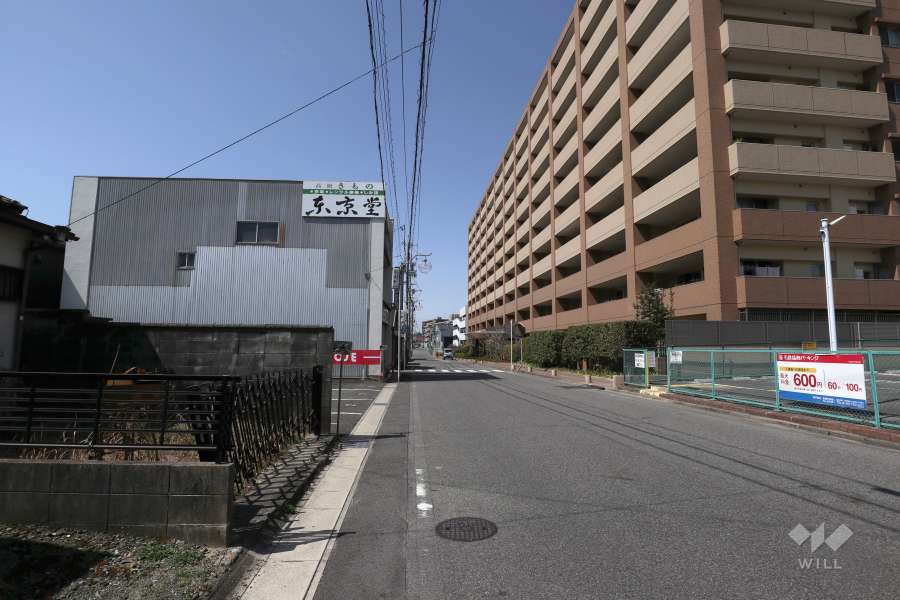 敷地南側の前面道路（東側から）