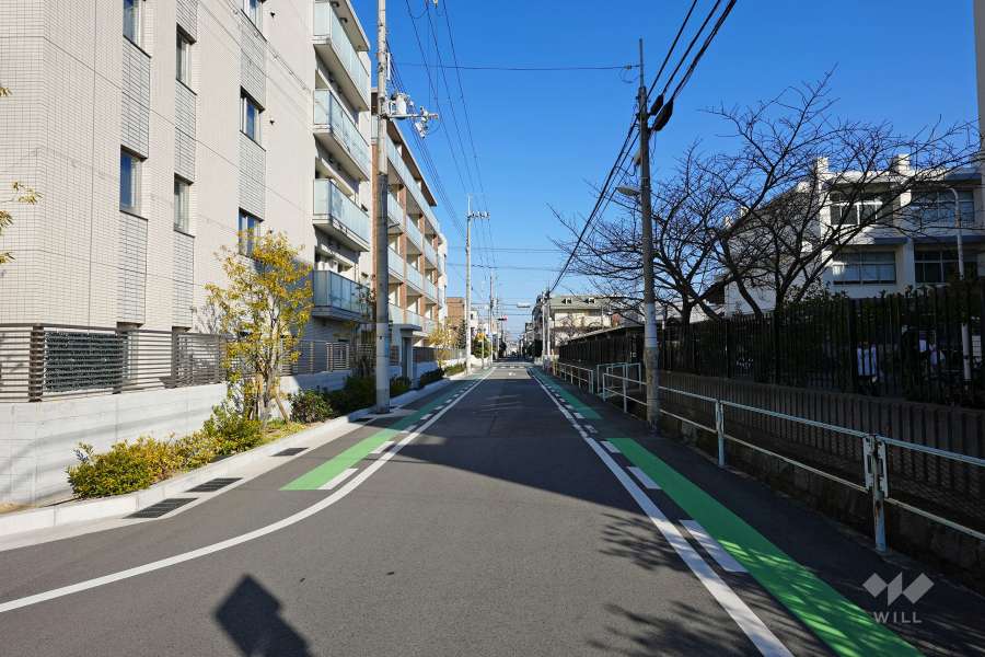 敷地西側の前面道路（南側から）
