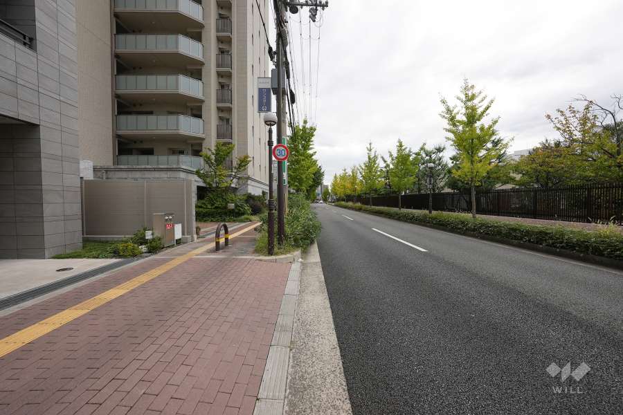 敷地西側の前面道路