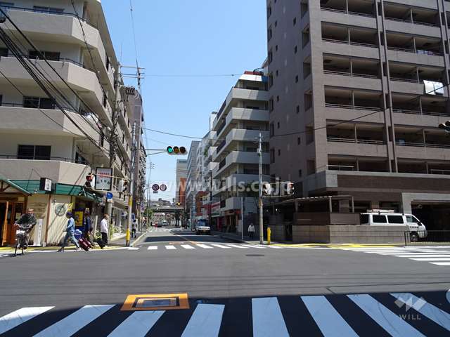敷地北側の前面道路（西側から）