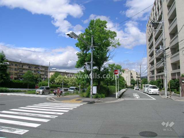 敷地の北西側は交差点です。