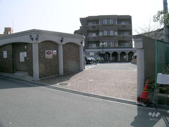 敷地入り口と駐車場