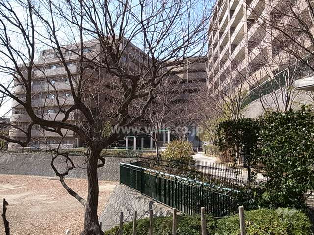 敷地東側のエントランス。敷地中央には中庭があります。