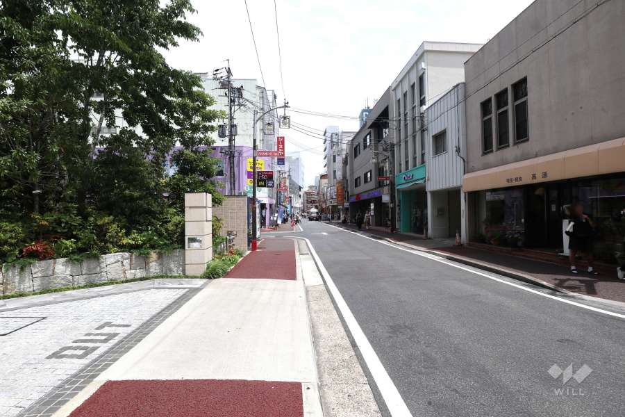 敷地南側の前面道路（西側から）