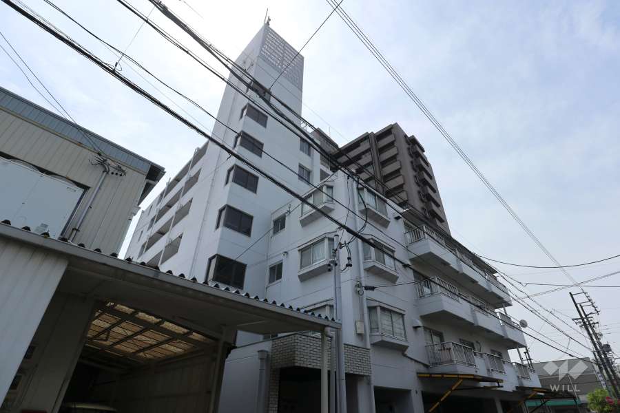 マンション中央の外観（北東側から）