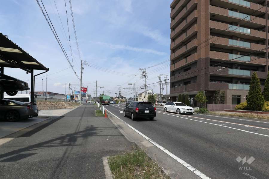 敷地西側の前面道路（南側から）