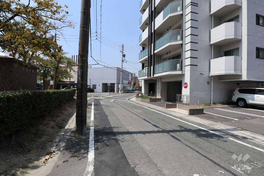 敷地南側の前面道路（東側から）