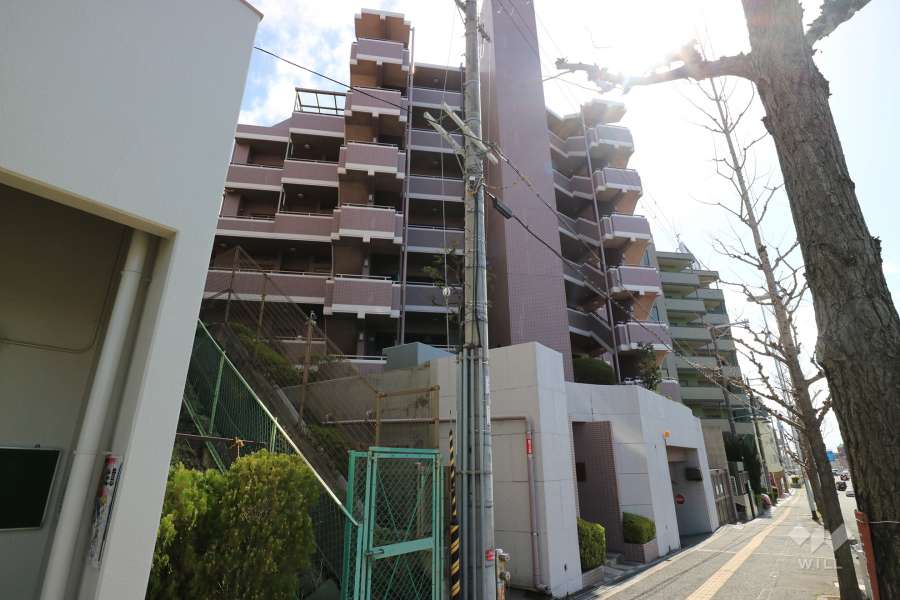 サンクタス豊中上野坂の外観（北側より）