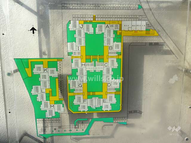 千里月見ケ丘ハイツI棟の敷地配置図