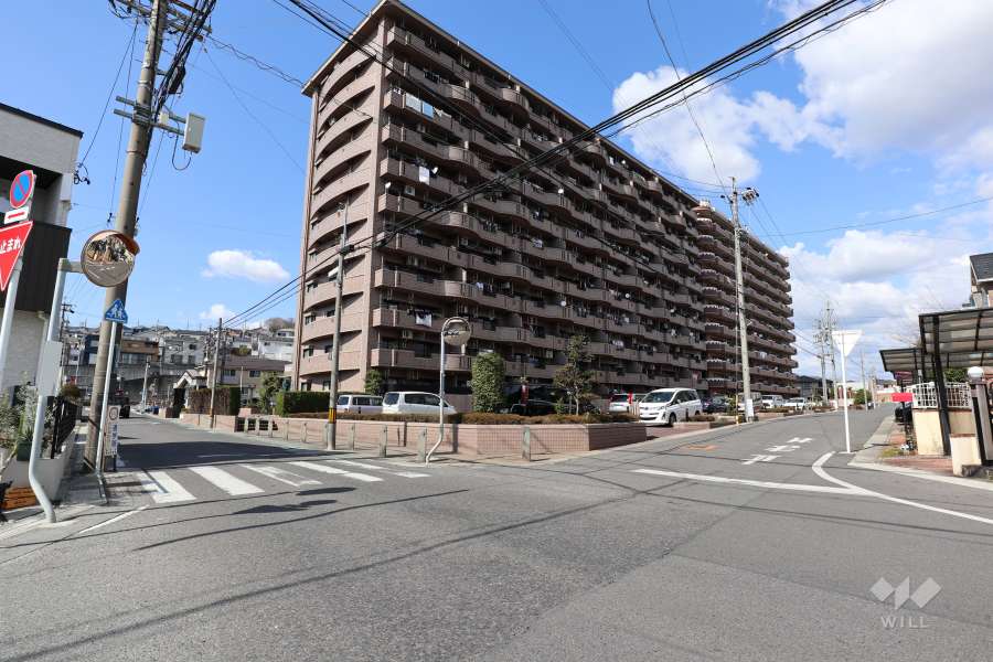 敷地南東側と南西側の前面道路（南西側から）