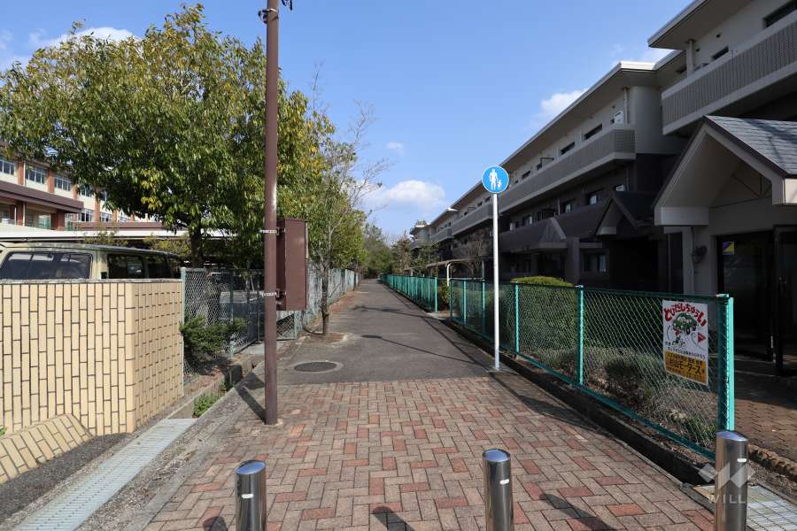 敷地北側の前面道路（西側から）